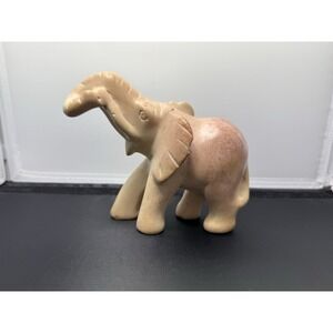 Soapstone carved elephant Sculpture Statue Figurine Trunk Up Good Luck Home Deco